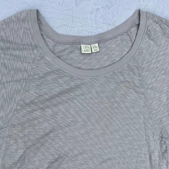 Lucy & Laurel Women's Pale Gray Slubknit Dolman 3/4 Sleeve Slouch top Size 3X - Picture 6 of 10